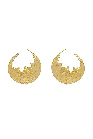 Gold Plated Moon Dust Earrings by Antarez Jewels
