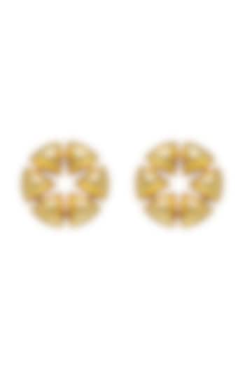 Gold Plated Tri-Angel Earrings by Antarez Jewels