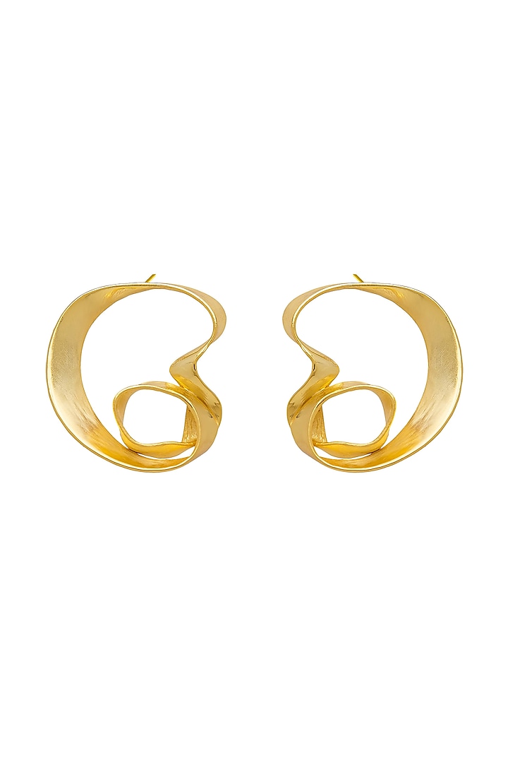 Gold Plated Echo Earrings by Antarez Jewels