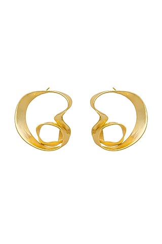 Gold Plated Echo Earrings by Antarez Jewels