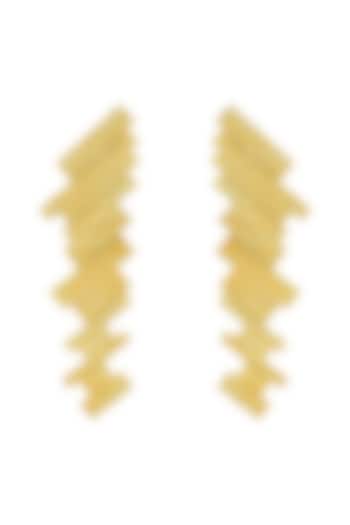 Gold Plated Textured Earrings by Antarez Jewels