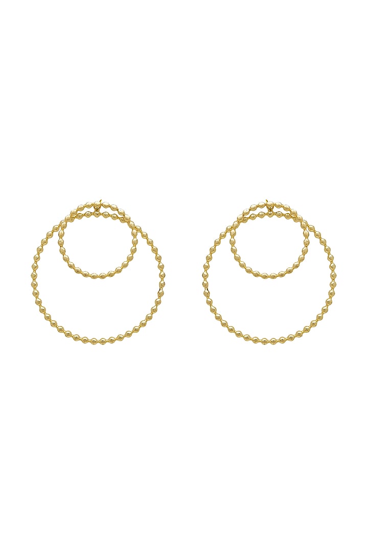 Gold Plated Circle Earrings by Antarez Jewels