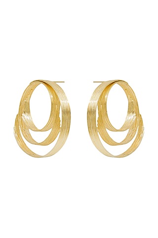 Gold Plated Flow Earrings by Antarez Jewels
