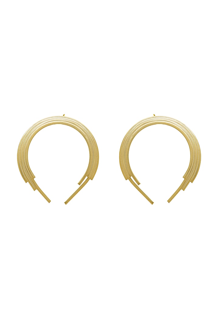 Gold Plated Earrings In Brass by Antarez Jewels