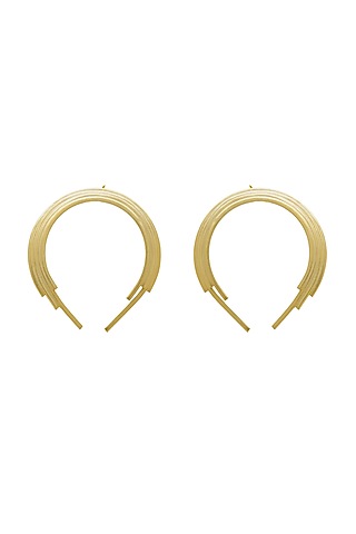 Gold Plated Earrings In Brass by Antarez Jewels