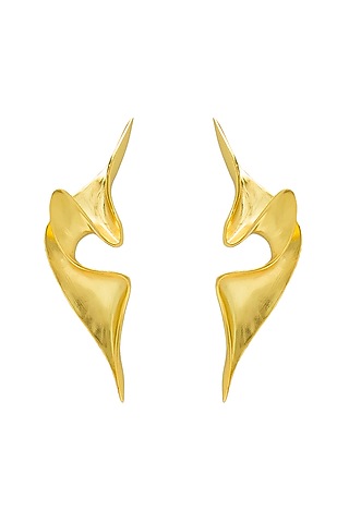 Gold Plated Silk Wrap Earrings by Antarez Jewels