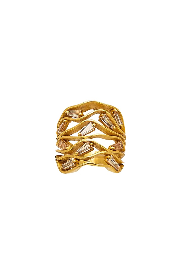 Gold Plated Brass Ring by Antarez Jewels