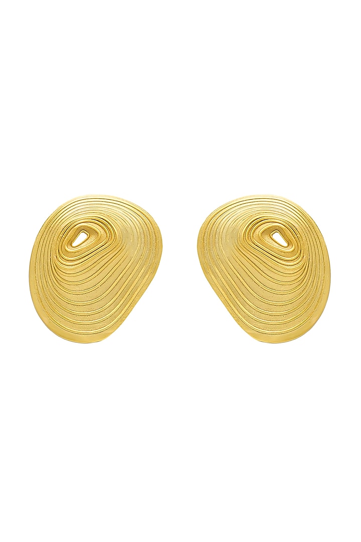 Gold Plated Stud Earrings by Antarez Jewels
