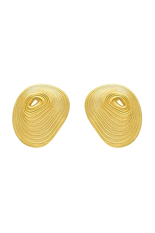 Gold Plated Stud Earrings by Antarez Jewels