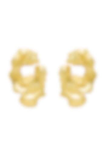 Gold Plated Brass Earrings by Antarez Jewels
