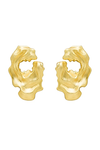 Gold Plated Brass Earrings by Antarez Jewels