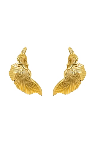 Gold Plated Flow Earrings by Antarez Jewels