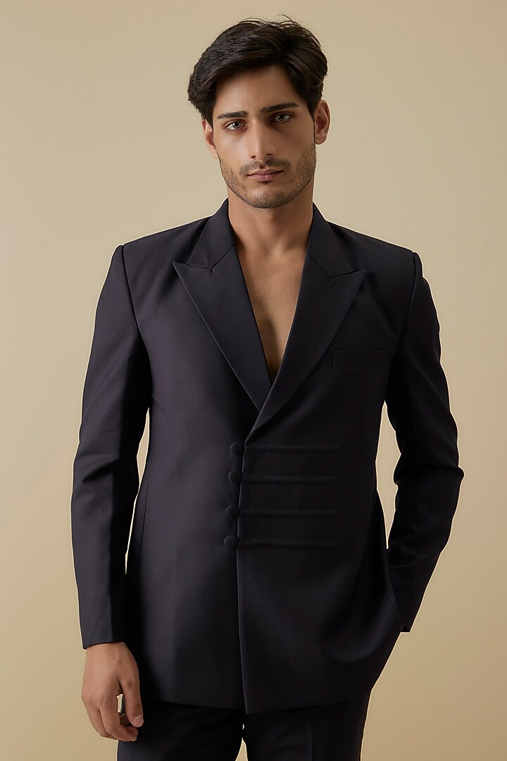 Purple Silk Blazer Set by AANURAG DALMIA at Pernia's Pop Up Shop