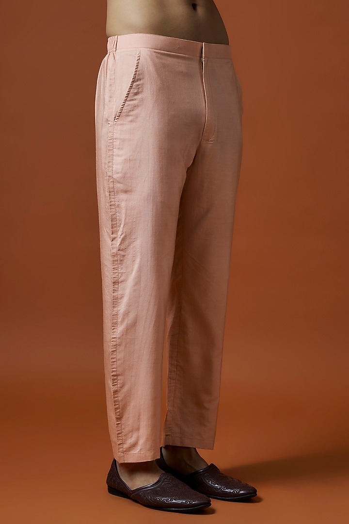 Pink Mysore Silk Hand Embellished Kurta Set by AANURAG DALMIA at Pernia's Pop Up Shop