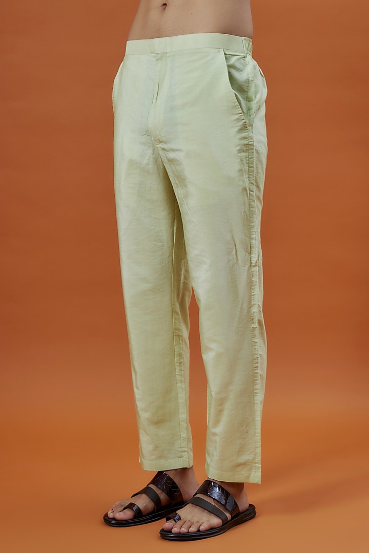 Green Mysore Silk Mirror Hand Embellished Tie-Dye Kurta Set by AANURAG DALMIA at Pernia's Pop Up Shop