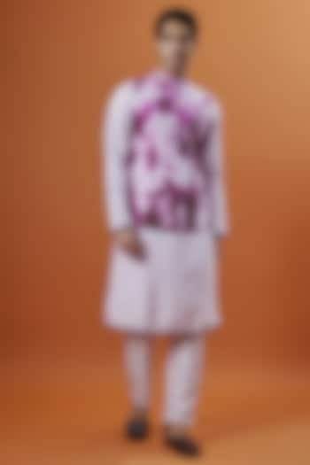 Violet Banglori Silk Hand Embellished Tie-Dye Bundi Set by AANURAG DALMIA at Pernia's Pop Up Shop