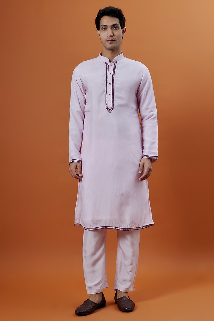 Violet Banglori Silk Hand Embellished Tie-Dye Bundi Set by AANURAG DALMIA at Pernia's Pop Up Shop