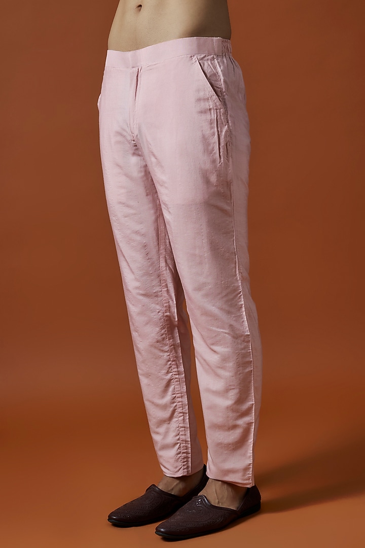 Pink Bangalori Silk Floral Motifs Hand Embellished Bundi Jacket Set by AANURAG DALMIA at Pernia's Pop Up Shop