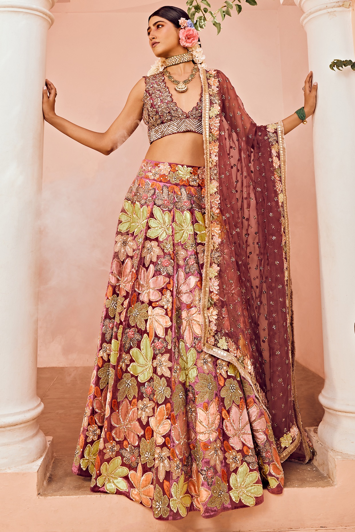 Buy Medium Violet Designer Party Wear Velvet Lehenga Choli | Designer  Lehenga Choli