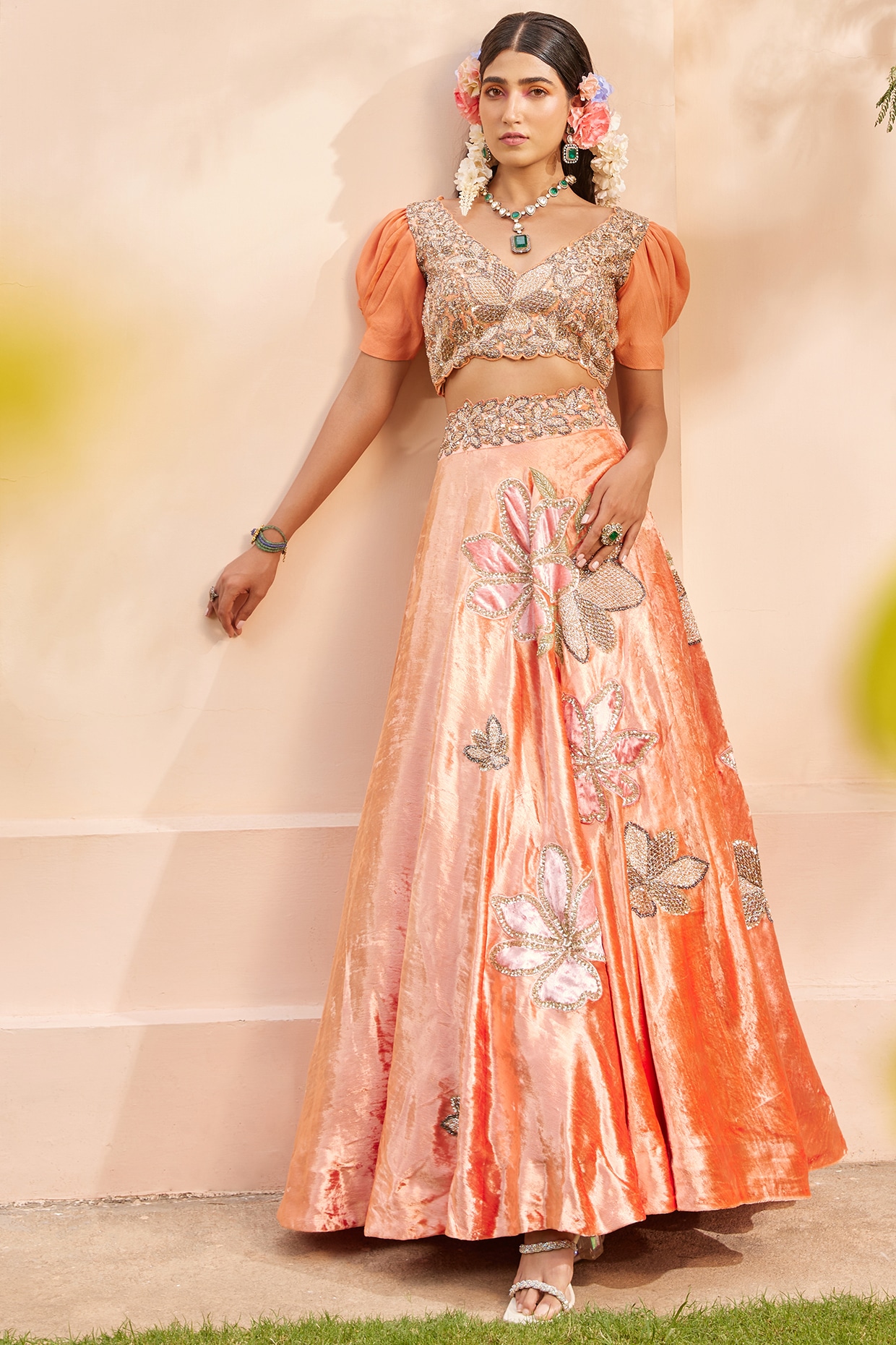 Pink Designer Patchwork Bridal Lehenga Choli Peacock, Deer & Flower Motifs  Net Fabric summer Wedding Outfit,indian Bridal Lehenga Choli - Etsy