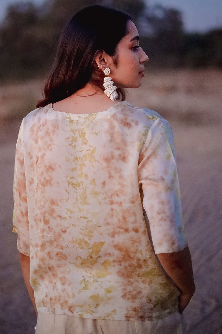 Beige Printed A-Line Top by Anurav at Pernia's Pop Up Shop