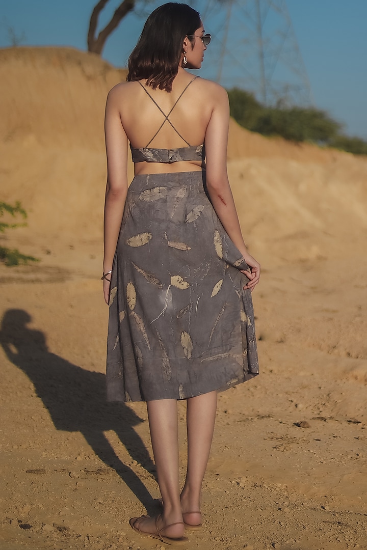 Grey Printed A-Line Skirt by Anurav at Pernia's Pop Up Shop