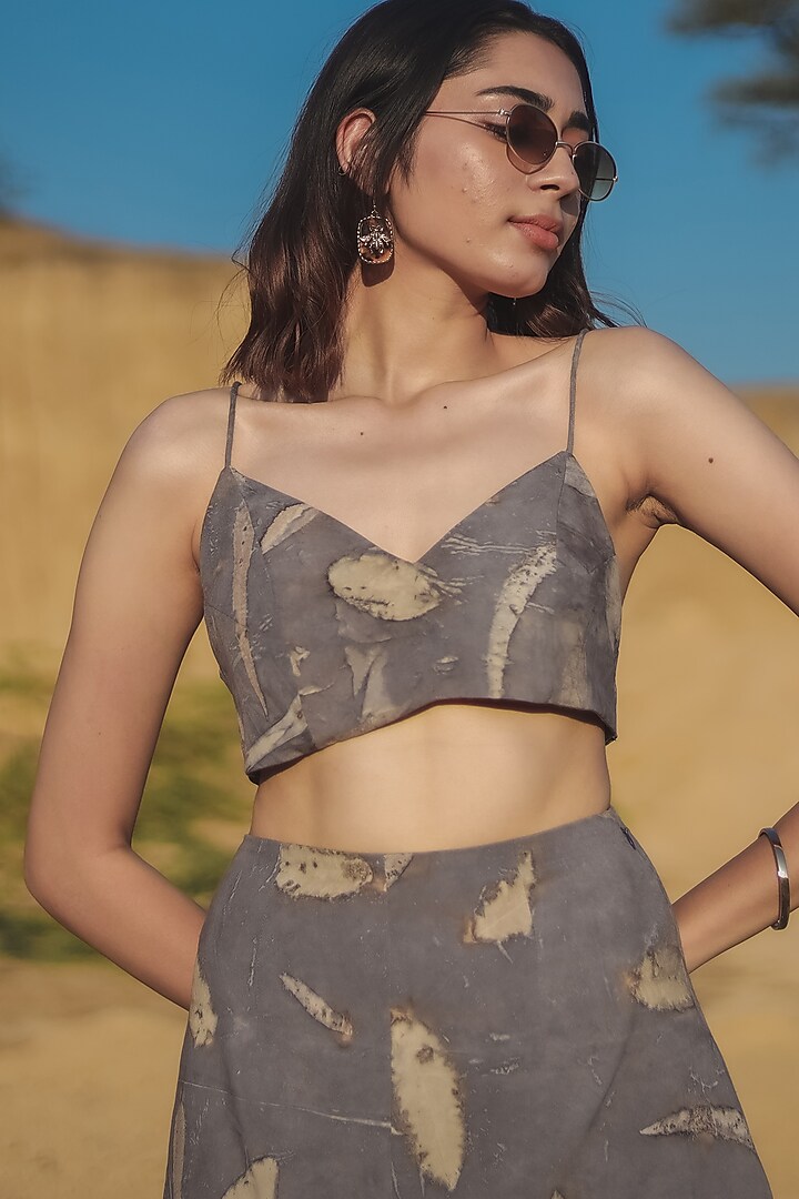 Grey Printed A-Line Skirt by Anurav at Pernia's Pop Up Shop