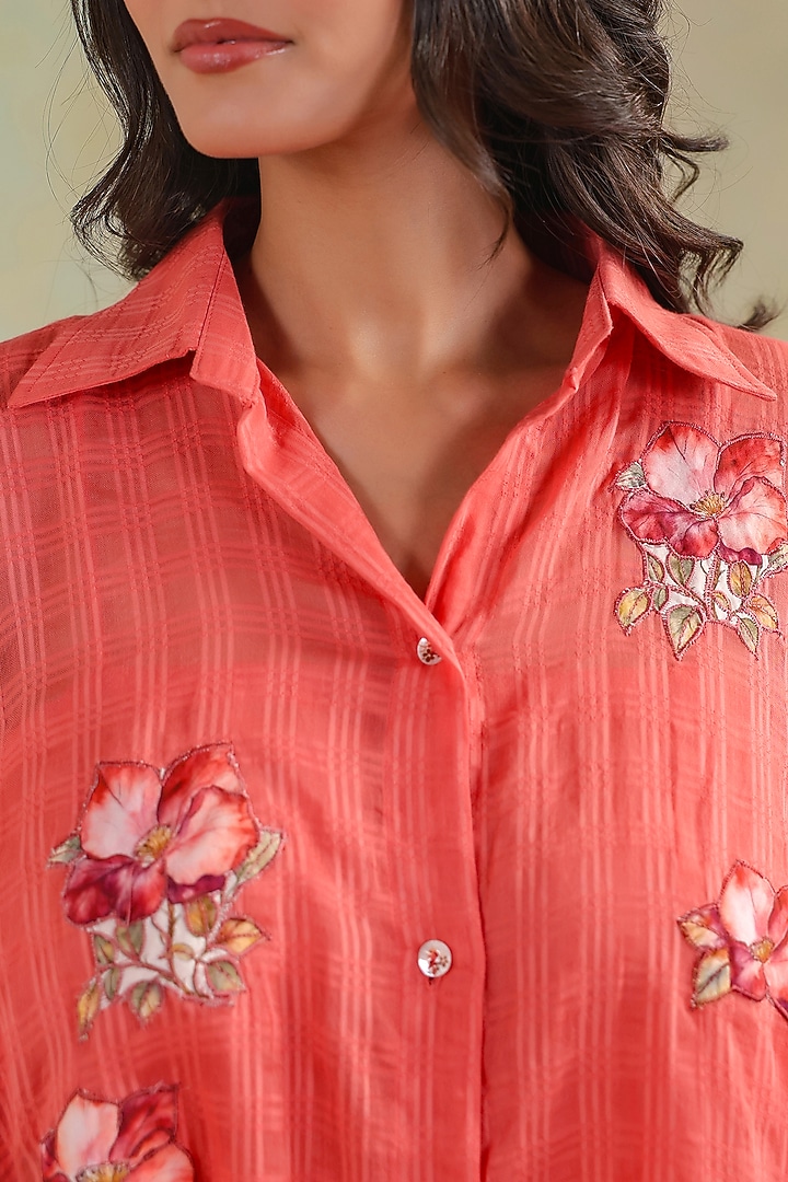 Multi-Colored Cotton Applique Embroidered Co-Ord Set by ANSHU WADHWA at Pernia's Pop Up Shop