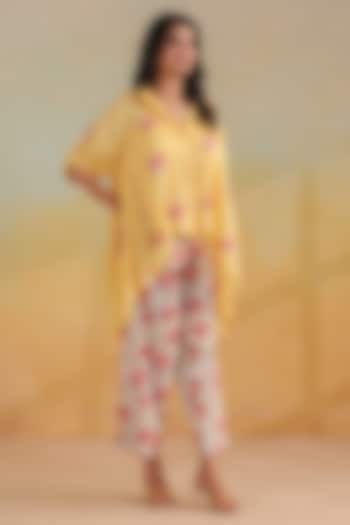 Multi-Colored Cotton Applique Embroidered Co-Ord Set by ANSHU WADHWA at Pernia's Pop Up Shop