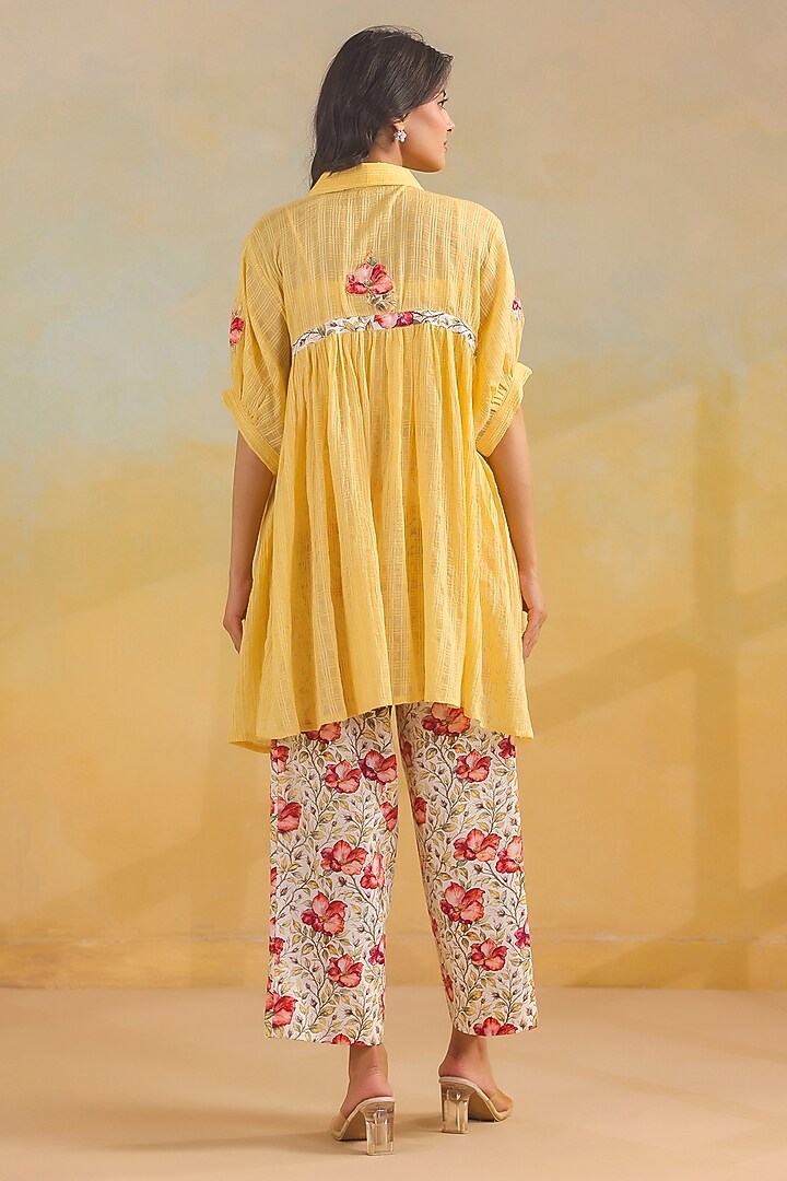 Multi-Colored Cotton Applique Embroidered Co-Ord Set by ANSHU WADHWA at Pernia's Pop Up Shop