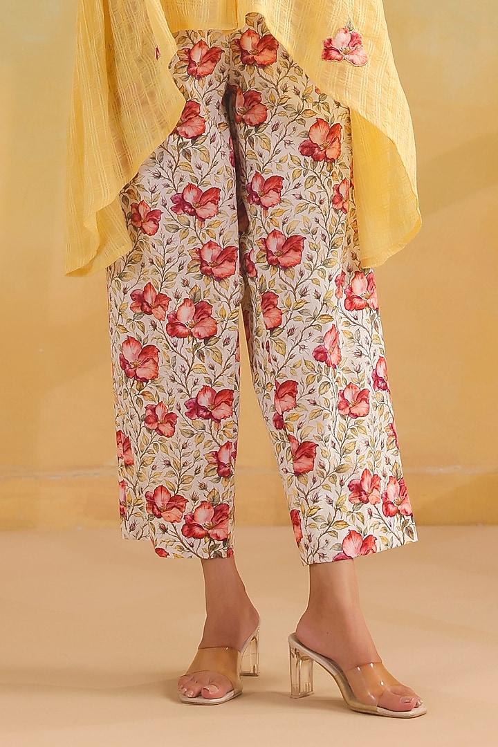 Multi-Colored Cotton Applique Embroidered Co-Ord Set by ANSHU WADHWA at Pernia's Pop Up Shop
