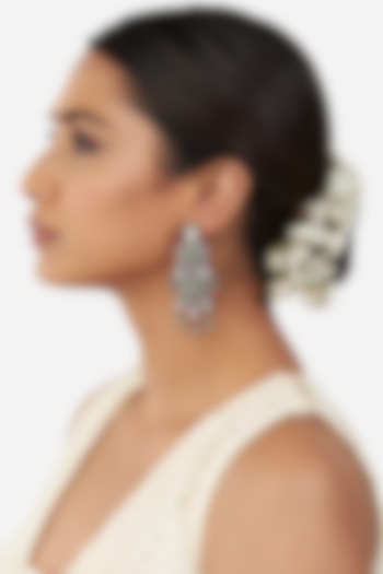 Micro Gold Finish Earrings With Kundan Polki by AHAANYA at Pernia's Pop Up Shop