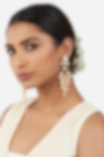 Micro Gold Finish Pearl Earrings by AHAANYA at Pernia's Pop Up Shop