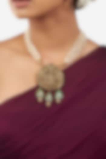 Micro Gold Finish Temple Necklace by AHAANYA