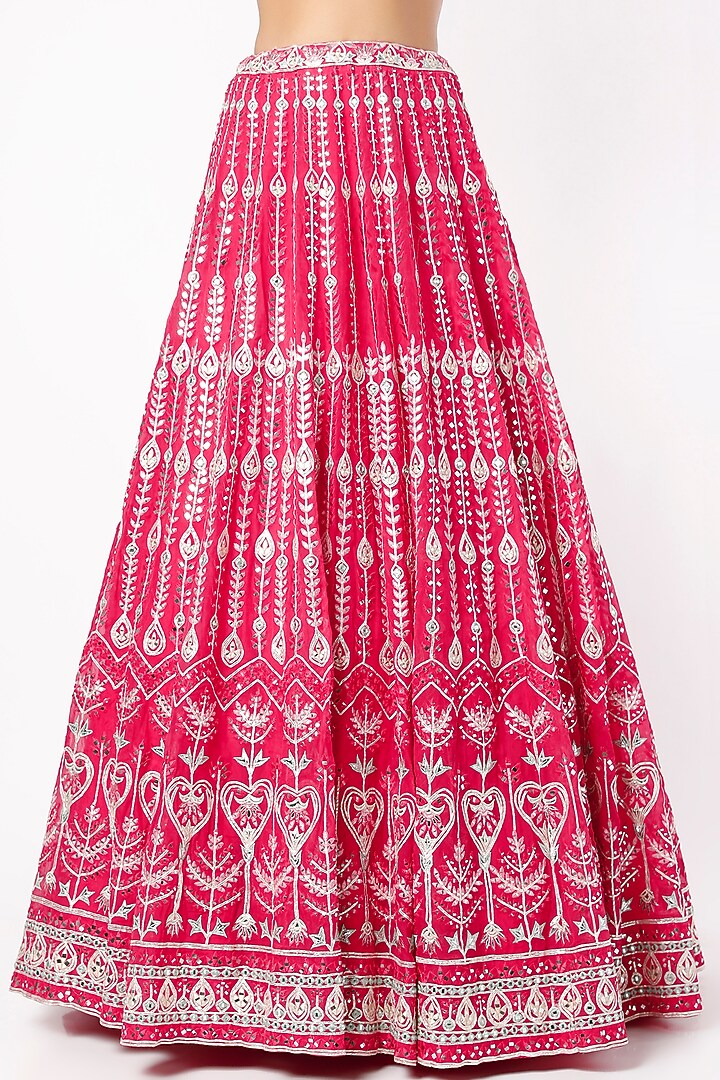 Fuchsia Embroidered Bridal Lehenga Set by Aneesh Agarwaal at Pernia's Pop Up Shop
