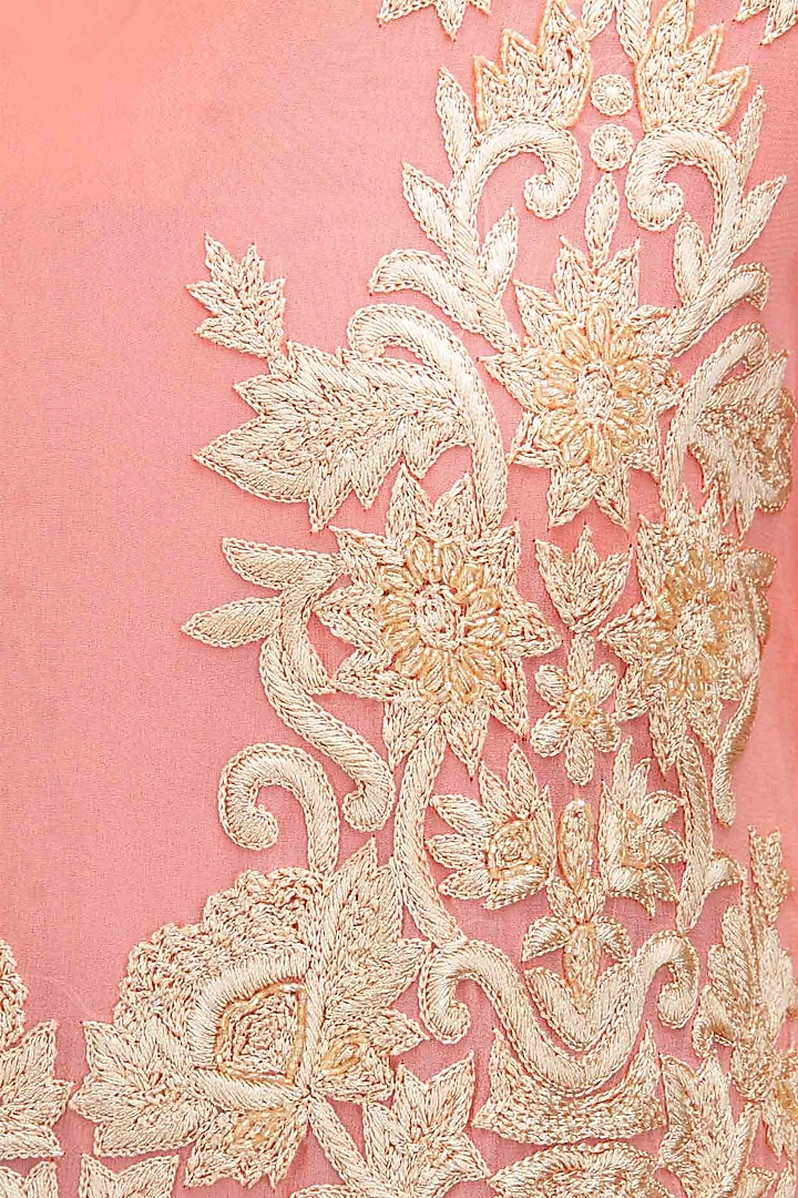 Light pink embroidered straight kurta set available only at Pernia's Pop-Up Shop.