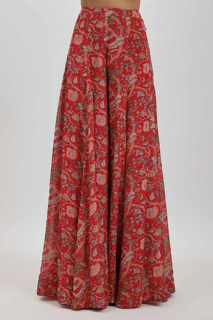 Red Kalamkari Party Wear Sharara Set by Aneesh Agarwaal PRET at Pernia's Pop Up Shop
