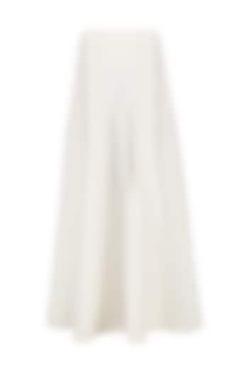White Flared Maxi Skirt by Anand Bhushan