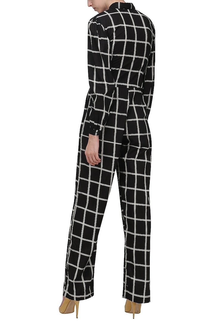 Black and white checked sequins jumpsuit available only at Pernia's Pop Up Shop.