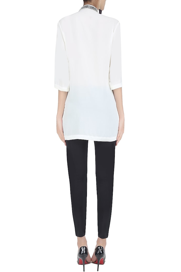 White sequins embellishment button down shirt available only at Pernia's Pop Up Shop.