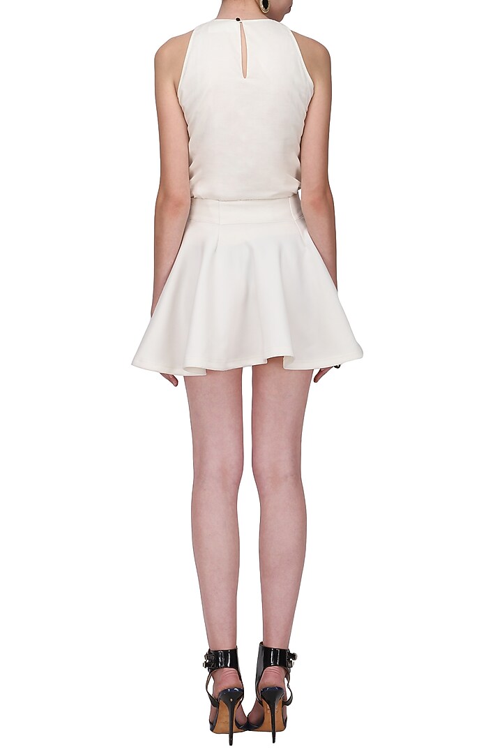 White knitted skater skirt available only at Pernia's Pop Up Shop.