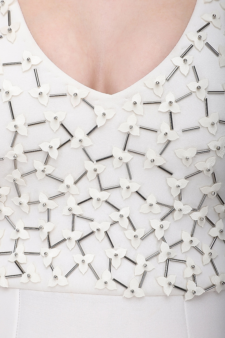 White embroidered neoprene gown available only at Pernia's Pop Up Shop.