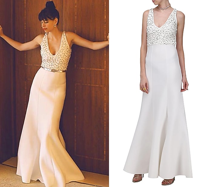 White embroidered neoprene gown available only at Pernia's Pop Up Shop.