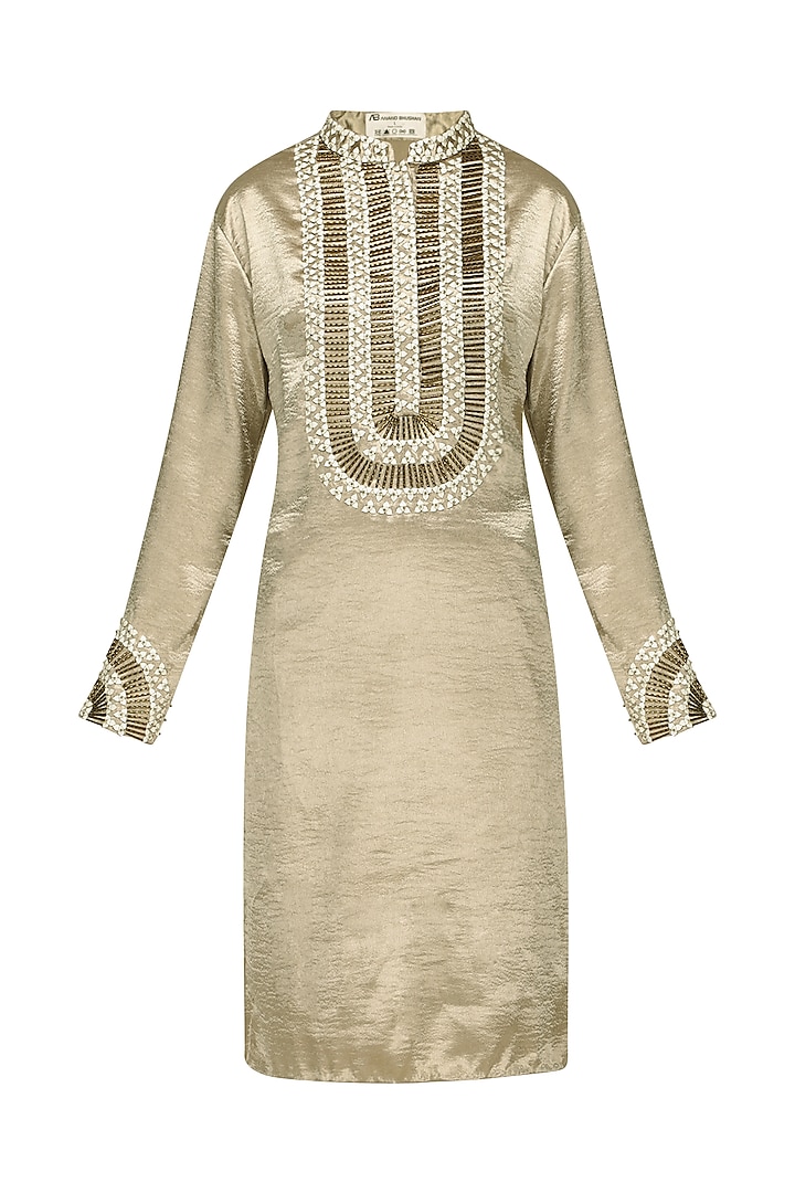 Gold Embroidered Kurta and Trousers by Anand Bhushan