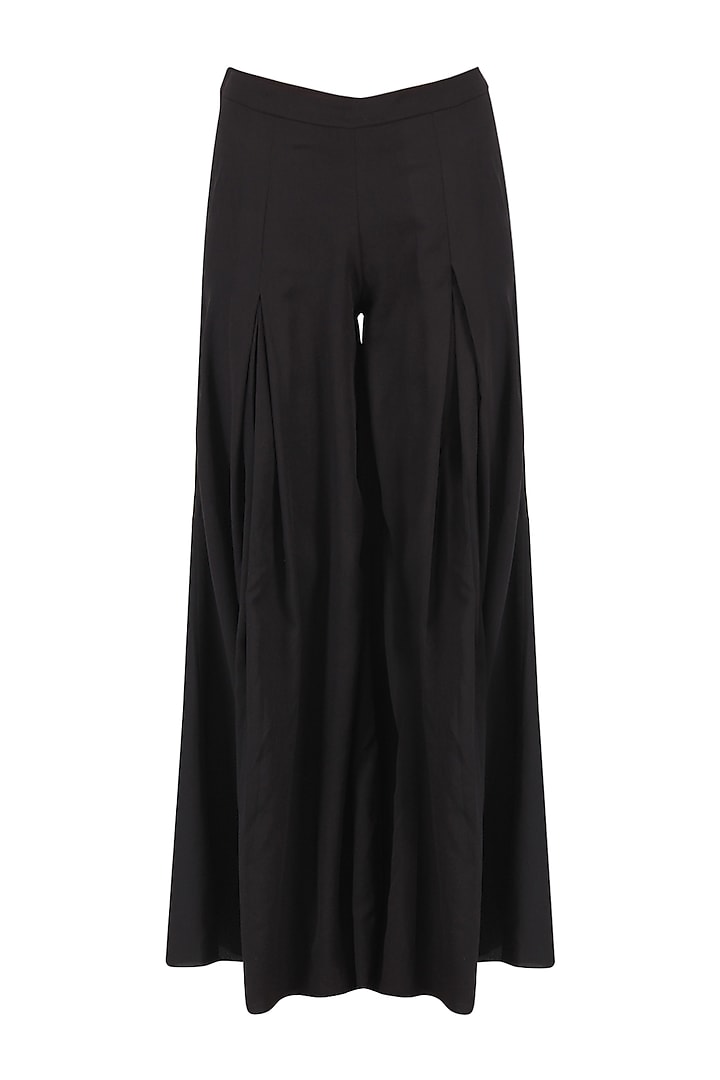 Black pleated wide leg pant available only at Pernia's Pop Up Shop. 2023