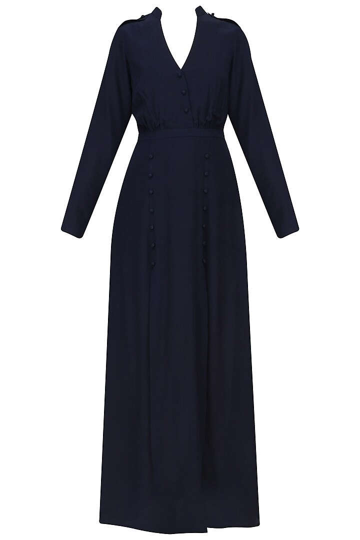 Navy blue long dress available only at Pernia's Pop Up Shop. 2022