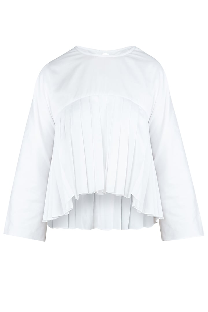 White Pleated Top by Ankita