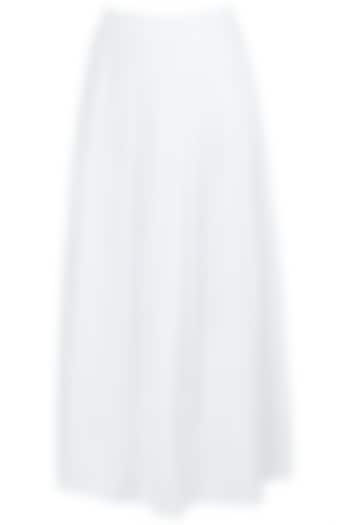 White A-line pleated midi skirt available only at Pernia's Pop Up Shop.