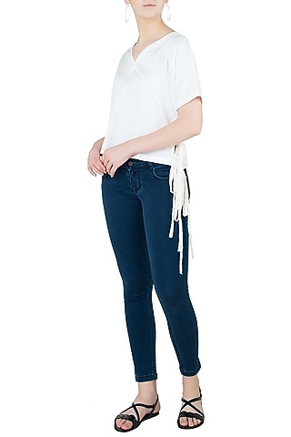 White Side Slit Top by Ankita