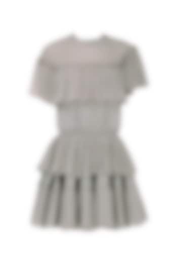 Silver frill layered dress earrings available only at Pernia's Pop Up Shop.